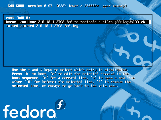 Grub Boot Screen